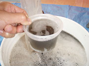 室内機のフィン洗浄作業